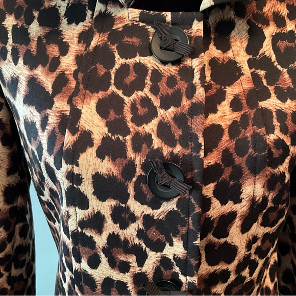 Tahari ASL Leopard Print Blazer Structured Jacket Business Profesional - Picture 6 of 11